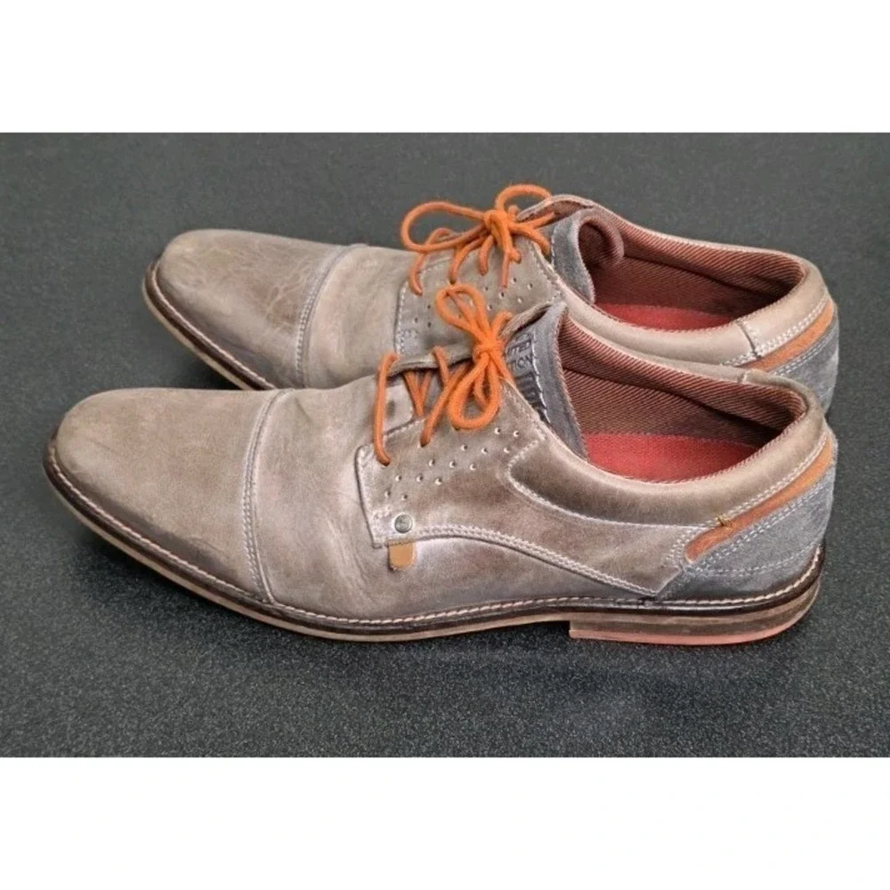 Bullboxer Brevos Oxford Loafer‎ Leather Brown Lace Up Men 10 Business Casual